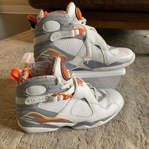 Nike Air Jordan 8's RETRO White Stealth Gray Orang